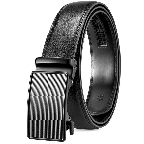 BOSTANTEN Gürtel Herren, Ledergürtel für Herren mit Ratsche Automatikschließe Business Anzug Gürtel Breit 35mm,Größe Angepasst