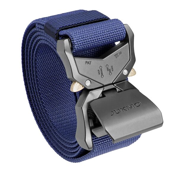 JUKMO Taktischer Gürtel, Militär Wandern 3,8cm Arbeit Gürtel mit Schwere Schnellverschluss Schnalle (Blau, 135cm)