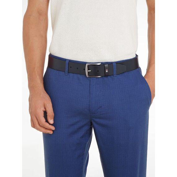 Tommy Hilfiger Herren Gürtel New Denton Belt 4,0 cm Ledergürtel, Blau (Midnight), 80 cm