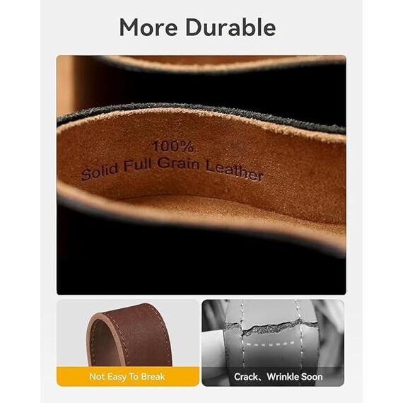 CHAOREN Gürtel Herren - Automatik Ledergürtel ohne Löcher für Herren Business Anzug - Größe Angepasst (Breit 35mm)