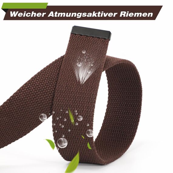 JasGood Unisesx Webgürtel Herren Damen Leinwand Arbeitsgürtel Frei Verstellbarer Flip-Top Webgürtel Silber Militärschnalle für Geschäft Sport Lässig,Kaffee,155cm