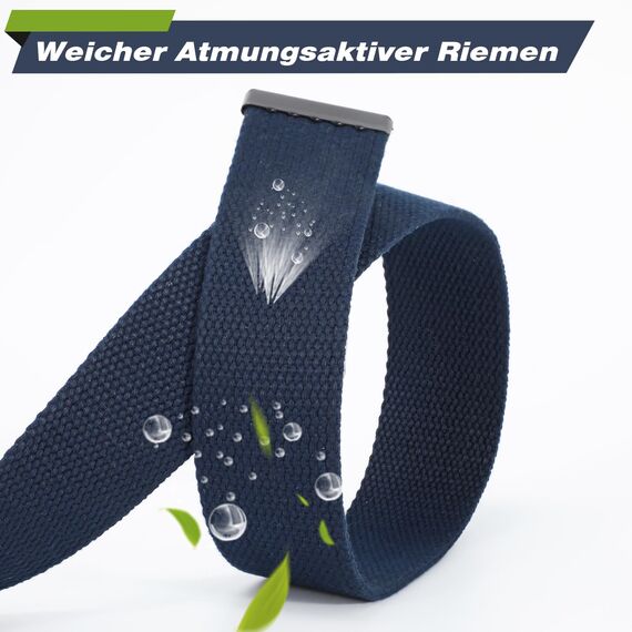JasGood Unisesx Webgürtel Herren Damen Leinwand Arbeitsgürtel Frei Verstellbarer Flip-Top Webgürtel Schwarze Militärschnalle für Geschäft Sport Lässig,Navy blue,120cm