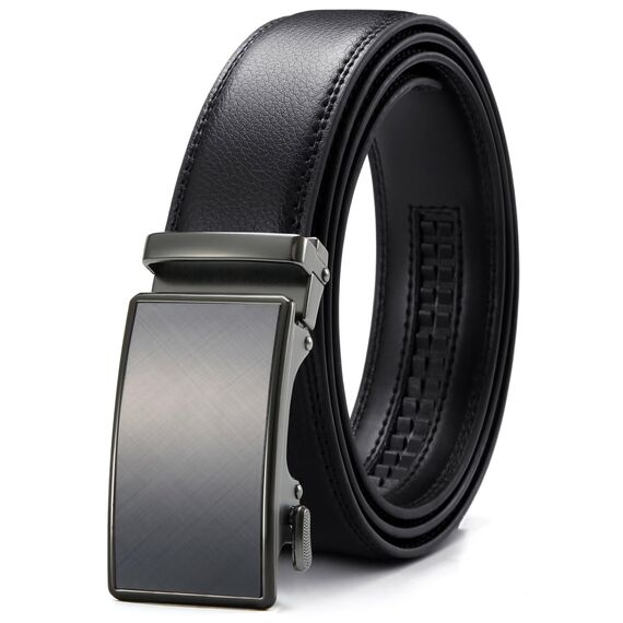 CHAOREN Automatik Gürtel Herren, Buckley Ledergürtel Ratsche Automatikschließe für Herren Business Anzug, 35mm Breit Gürtel ohne Löcher, Größe Angepasst