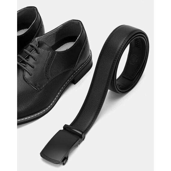 CHAOREN Gürtel Herren, Automatik Ledergürtel Herren Ratsche für Business Anzug, 35mm Gürtel ohne Löcher, Größe Angepasst