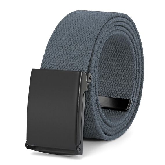 JasGood Unisesx Webgürtel Herren Damen Leinwand Arbeitsgürtel Frei Verstellbarer Flip-Top Webgürtel Schwarze Militärschnalle für Geschäft Sport Lässig,Grau,120cm