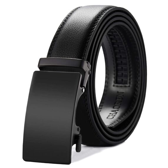 CHAOREN Gürtel Herren, Automatik Ledergürtel Herren Ratsche für Business Anzug, 35mm Gürtel ohne Löcher, Größe Angepasst