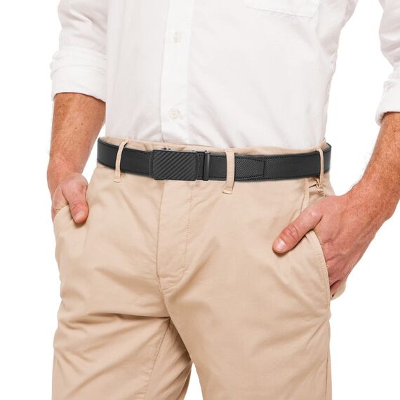 CHAOREN Gürtel Herren, Automatik Ledergürtel Herren Ratsche für Business Anzug, 35mm Gürtel ohne Löcher, Größe Angepasst