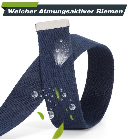 JasGood Unisesx Webgürtel Herren Damen Leinwand Arbeitsgürtel Frei Verstellbarer Flip-Top Webgürtel Silber Militärschnalle für Geschäft Sport Lässig,Navy blau,135cm