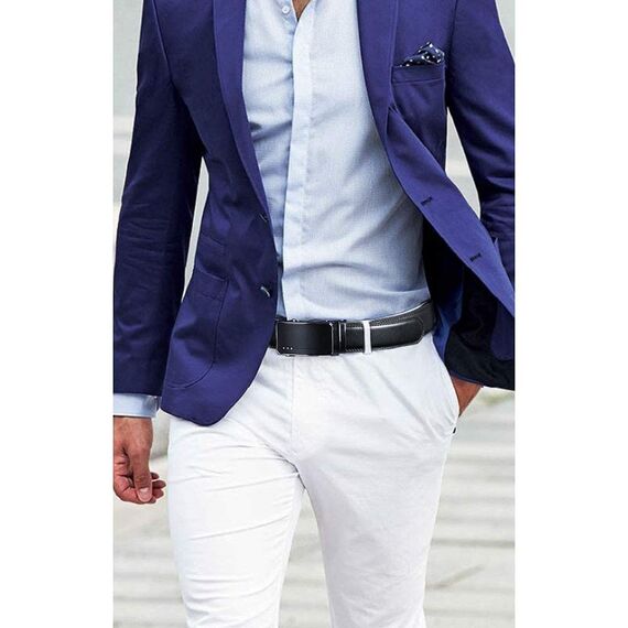 flintronic Herren Gürtel,Hochwertiges Leder material Ratsche Automatik Gürtel für Männer Ledergürtel Breite 3.5cm Länge 129CM-Schwarz (inkl Schlüsselbund & Geschenkbox)