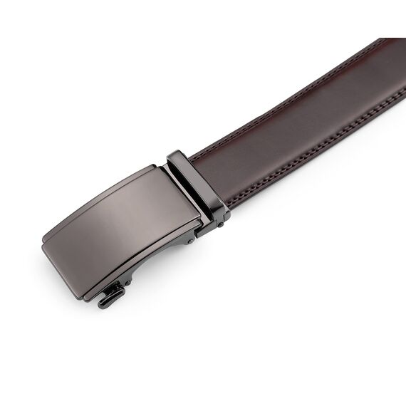 guvoosm Gürtel Herren,Leder Automatik Gürtel Für Herren Business Anzug -3,5cm Breite-2015-140-Dark Brown