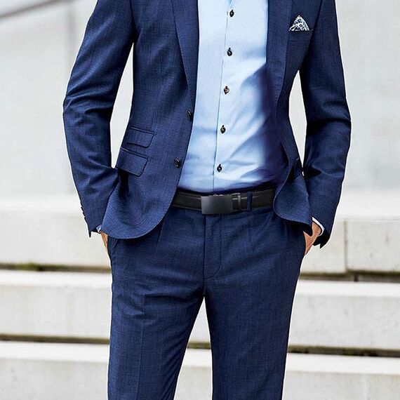 flintronic Herren Gürtel,Hochwertiges Leder material Ratsche Automatik Gürtel für Männer Ledergürtel Breite 3.5cm Länge 140CM-Schwarz (inkl Schlüsselbund & Geschenkbox)