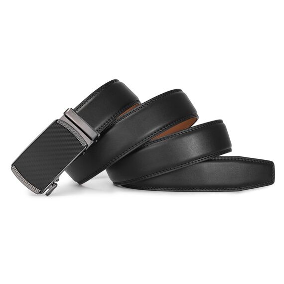 guvoosm Gürtel Herren,Leder Automatik Gürtel Für Herren Business Anzug -3,5cm Breite-11-110-Black 251