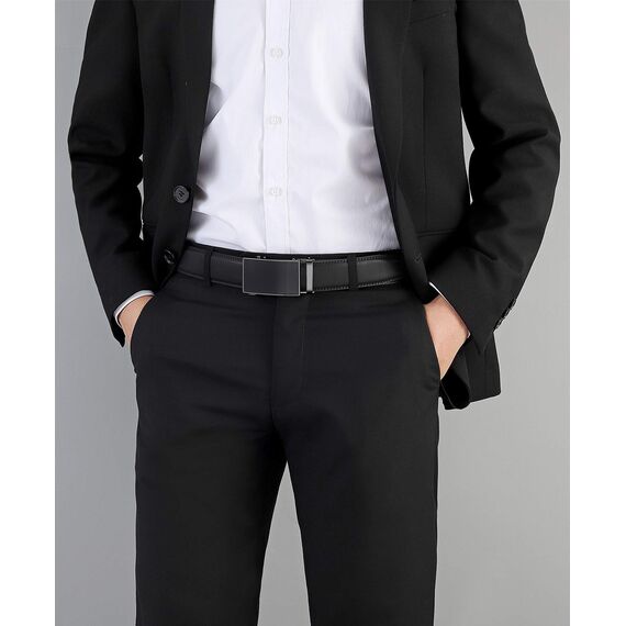 guvoosm Gürtel Herren,Leder Automatik Gürtel Für Herren Business Anzug -3,5cm Breite-88-140-Black 251