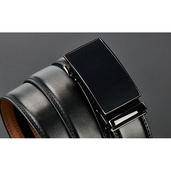 guvoosm Gürtel Herren,Leder Automatik Gürtel Für Herren Business Anzug -3,5cm Breite-88-155-Black 251