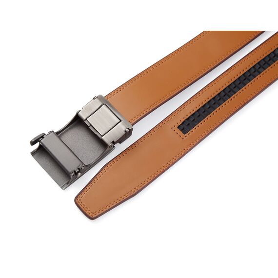 guvoosm Gürtel Herren,Leder Automatik Gürtel Für Herren Business Anzug -3,5cm Breite-03-110-Brown 6033