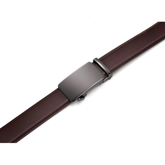 CHAOREN Automatik Gürtel Herren, Buckley Ledergürtel Ratsche Automatikschließe für Herren Business Anzug, 35mm Breit Gürtel ohne Löcher, Größe Angepasst, Braun