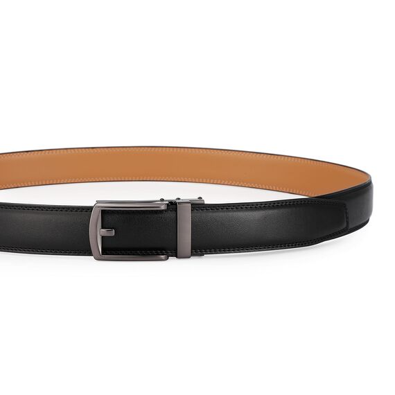 guvoosm Gürtel Herren,Leder Automatik Gürtel Für Herren Business Anzug -3,5cm Breite-27-110-Black 251