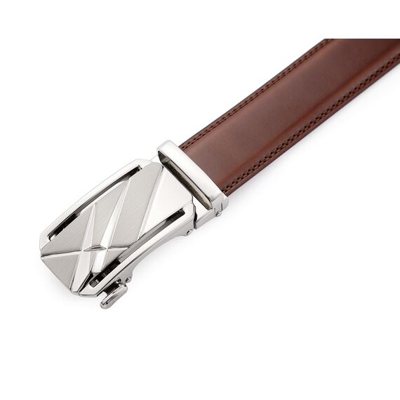 guvoosm Gürtel Herren,Leder Automatik Gürtel Für Herren Business Anzug -3,5cm Breite-005-110-Cognac Brown