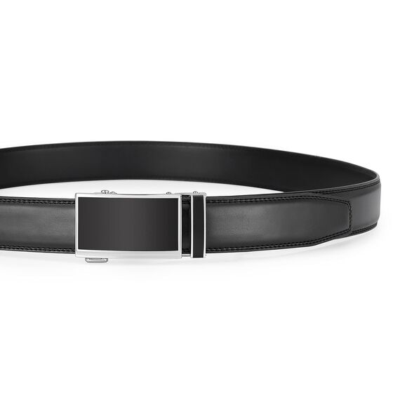 guvoosm Gürtel Herren,Leder Automatik Gürtel Für Herren Business Anzug -3,5cm Breite-2013-110-Black 138