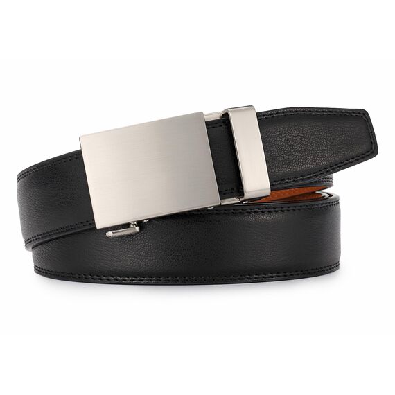 guvoosm Gürtel Herren,Leder Automatik Gürtel Für Herren Business Anzug -3,5cm Breite-400-110-Black 251