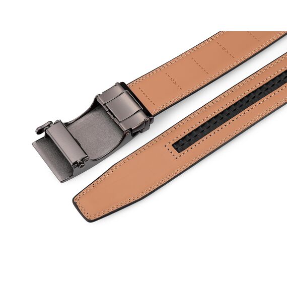 guvoosm Gürtel Herren,Leder Automatik Gürtel Für Herren Business Anzug -3,5cm Breite-88-155-Black 251