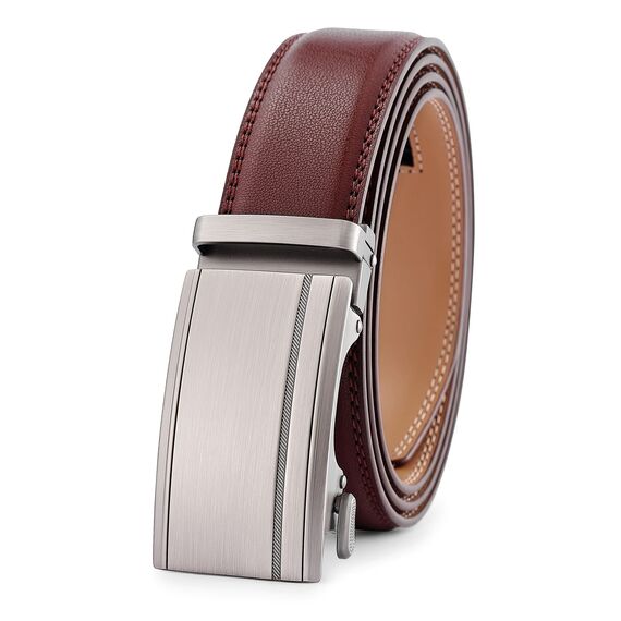 guvoosm Gürtel Herren,Leder Automatik Gürtel Für Herren Business Anzug -3,5cm Breite-800-110-Brown 6033