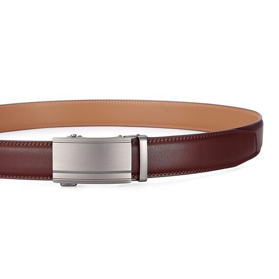 guvoosm Gürtel Herren,Leder Automatik Gürtel Für Herren Business Anzug -3,5cm Breite-800-110-Brown 6033