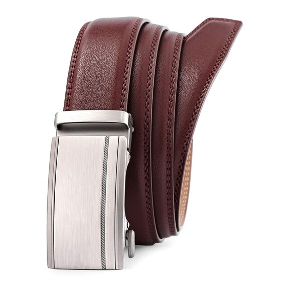 guvoosm Gürtel Herren,Leder Automatik Gürtel Für Herren Business Anzug -3,5cm Breite-800-110-Brown 6033