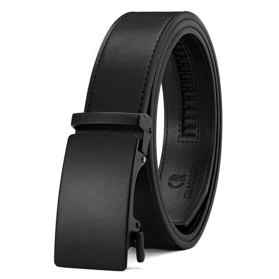 CHAOREN Automatik Gürtel Herren, Buckley Ledergürtel Ratsche Automatikschließe für Herren Business Anzug, 35mm Breit Gürtel Ohne Löcher