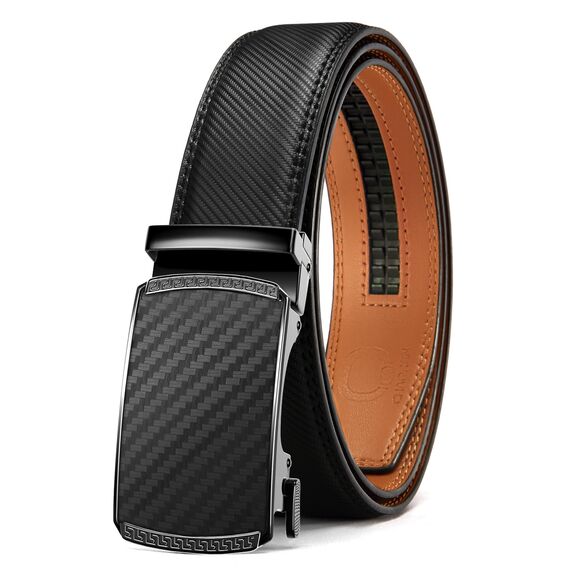 CHAOREN Gürtel Herren, Automatik Ledergürtel Herren Ratsche für Business Anzug, 35mm Gürtel ohne Löcher, Größe Angepasst