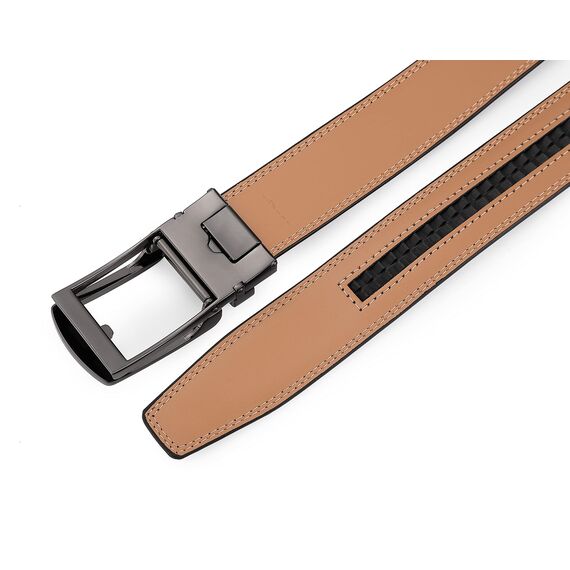 guvoosm Gürtel Herren,Leder Automatik Gürtel Für Herren Business Anzug -3,5cm Breite-27-140-Black 251