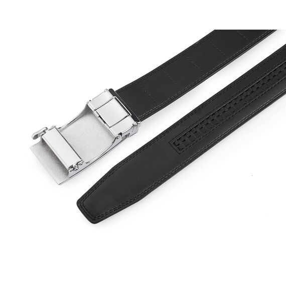 guvoosm Gürtel Herren,Leder Automatik Gürtel Für Herren Business Anzug -3,5cm Breite-2013-140-Black 138