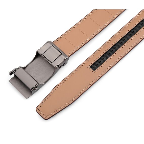 guvoosm Gürtel Herren,Leder Automatik Gürtel Für Herren Business Anzug -3,5cm Breite-800-110-Brown 6033