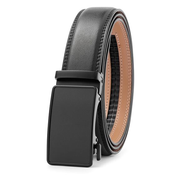 guvoosm Gürtel Herren,Leder Automatik Gürtel Für Herren Business Anzug -3,5cm Breite-24-140-Black 251
