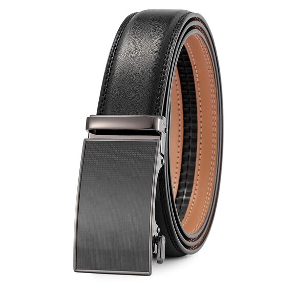guvoosm Gürtel Herren,Leder Automatik Gürtel Für Herren Business Anzug -3,5cm Breite-88-140-Black 251