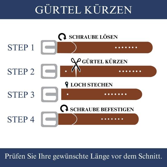 FOMAX Herren Ledergürtel aus Echtleder, Gürtel MADE IN GERMANY Handgemacht, Leder Vollledergürtel für Männer Jeans Anzug Business Elegant Casual, 38mm Breit Länge kürzbar, Braun