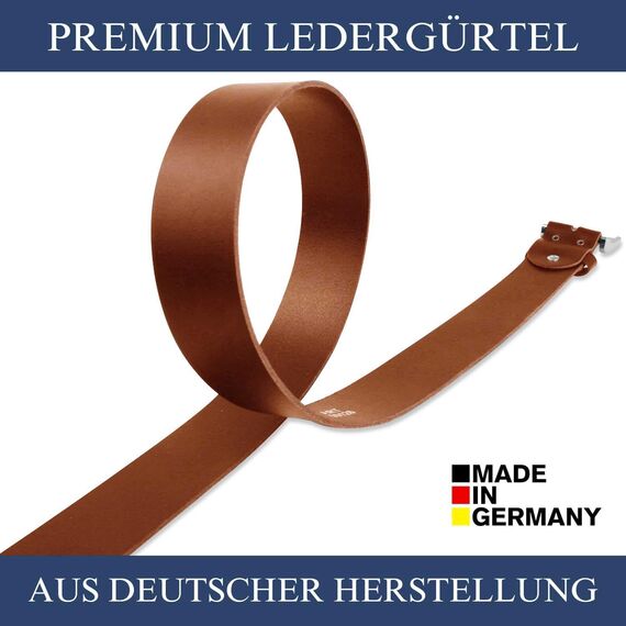 FOMAX Herren Ledergürtel aus Echtleder, Gürtel MADE IN GERMANY Handgemacht, Leder Vollledergürtel für Männer Jeans Anzug Business Elegant Casual, 38mm Breit Länge kürzbar, Braun