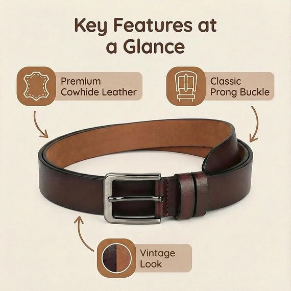 VRLEGEND Ledergürtel Herren 110-175cm Gürtel Leder Jean Business Metall Retro Jeansgürtel Vollrindleder 40mm Breite (150cm, Braun)