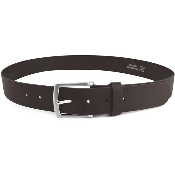 FOMAX Herren Ledergürtel aus Echtleder, Gürtel MADE IN GERMANY Handgemacht, Leder Vollledergürtel für Männer Jeans Anzug Business Elegant Casual, 38mm Breit Länge kürzbar, Dunkelbraun