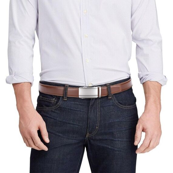 CHAOREN Herren Gürtel Ohne Schnalle, Automatik Gürtel für Männer Ledergürtel 35mm