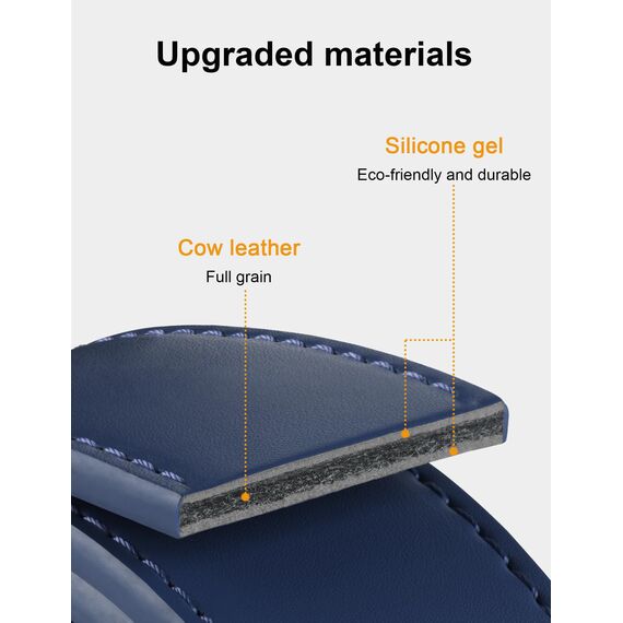 JUKMO Gürtel Herren, Ledergürtel Ratsche Automatikschließe, 35mm Breit Gürtel (Achteck - Blau, XL-116cm to 125cm Taille Verstellbar (Länge 145cm))