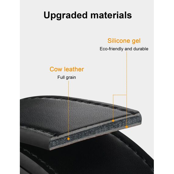 JUKMO Gürtel Herren, Ledergürtel Ratsche Automatikschließe, 35mm Breit Gürtel (Drei Oberflächen - Schwarz, M-91cm to 105cm Taille Verstellbar (Länge 125cm))