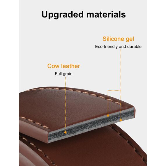 JUKMO Gürtel Herren, Ledergürtel Ratsche Automatikschließe, 35mm Breit Gürtel (Achteck - Dunkelbraun, L-106cm to 115cm Taille Verstellbar (Länge 135cm))