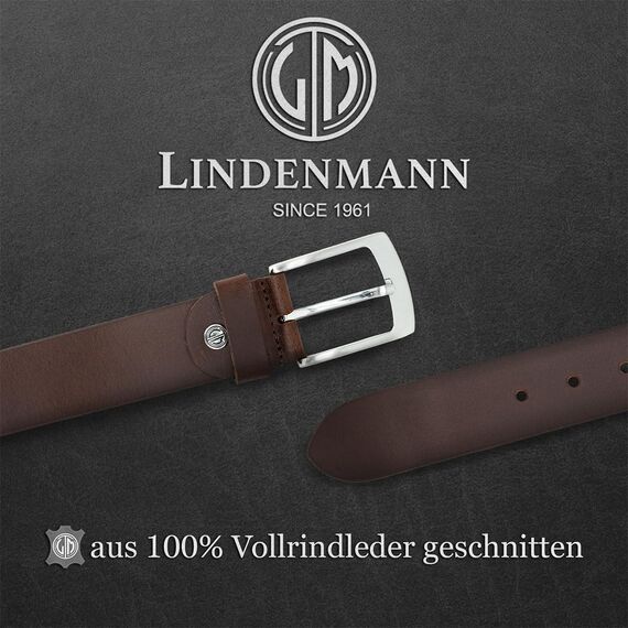 LINDENMANN Gürtel Herren Vollledergürtel aus Büffelleder, 40 mm breit, kürzbar, Gürtel, Ledergürtel, Jeans-Gürtel, XL, braun, Größe/Size:Bundweite 120 cm Gesamtlänge 135 cm W 47.2 XXL