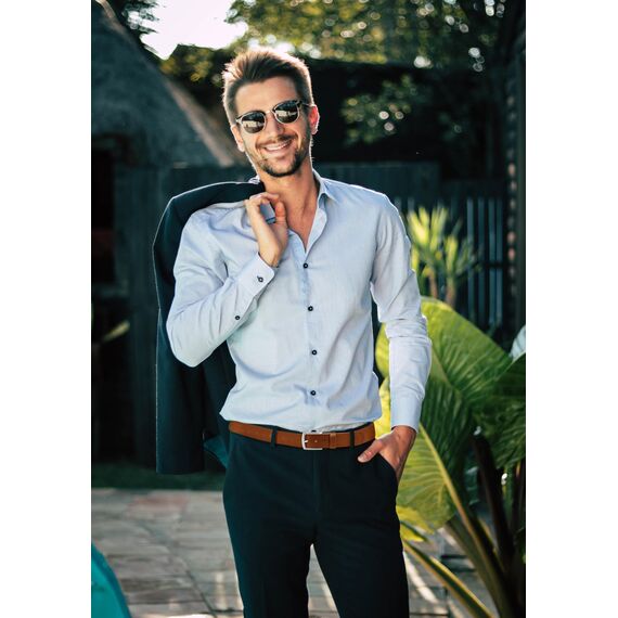 FOMAX Herren Ledergürtel aus Echtleder, Gürtel MADE IN GERMANY Handgemacht, Leder Vollledergürtel für Männer Jeans Anzug Business Elegant Casual, 38mm Breit Länge kürzbar, Braun