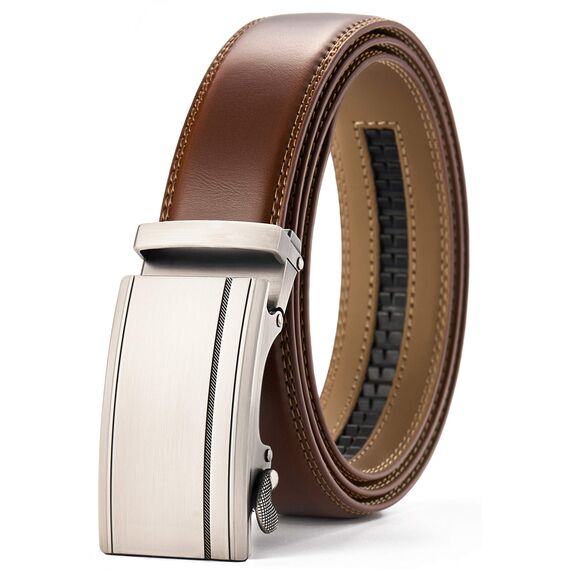 CHAOREN Herren Gürtel Ohne Schnalle, Automatik Gürtel für Männer Ledergürtel 35mm
