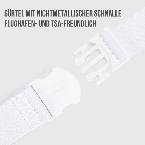 WHIPPY Elastischer Gürtel Herren Verstellbarer Outdoor Stretchgürtel Unisex Arbeitsgürtel für Damen Herren Stoffgürtel mit Kunststoffschnalle, 140cm/weiß