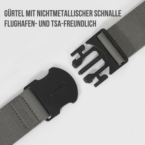 WHIPPY Elastischer Gürtel Herren Verstellbarer Outdoor Stretchgürtel Unisex Arbeitsgürtel für Damen Herren Stoffgürtel mit Kunststoffschnalle，grau 140cm