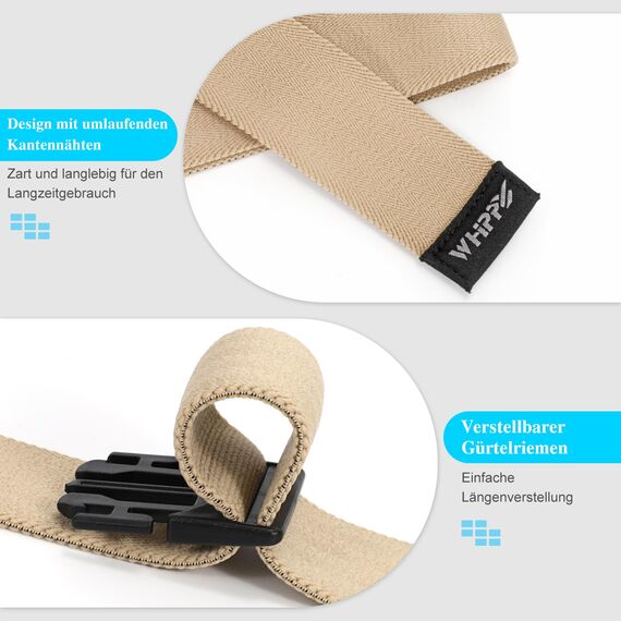 WHIPPY Elastischer Gürtel Herren Verstellbarer Outdoor Stretchgürtel Unisex Arbeitsgürtel für Damen Herren Stoffgürtel mit Kunststoffschnalle,Khaki+140cm