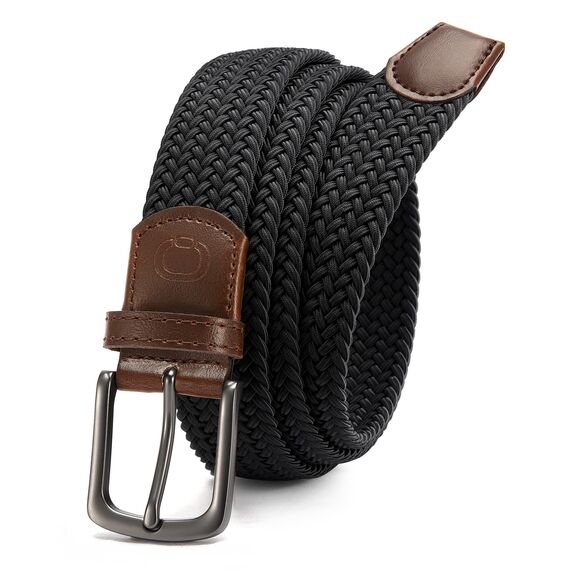 CHAOREN Elastischer Gürtel Herren, Stretch Gürtel Stoff ohne Löcher 35mm, Flechtgürtel für Golfhosen Lässige Shorts Jeans